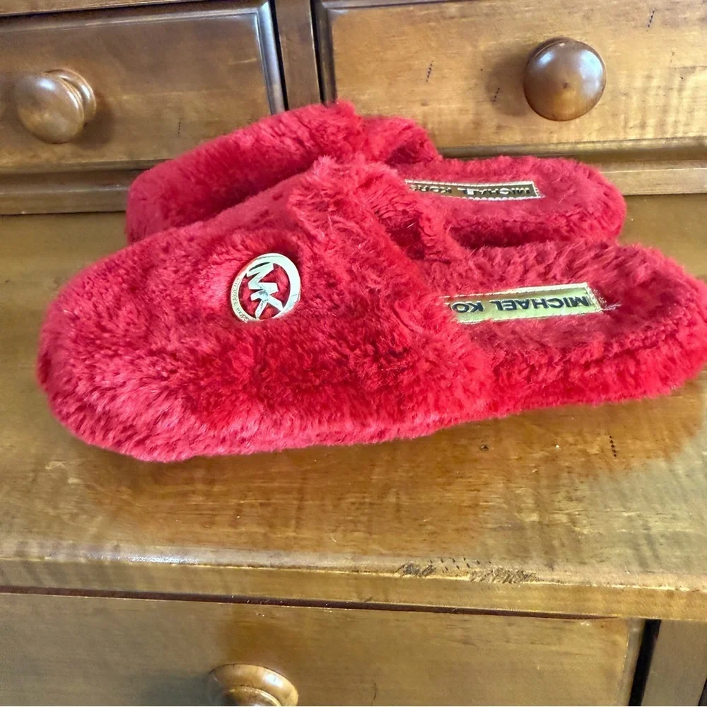 Michael Kors jet set red Slippers with Gold tone logo woman Large